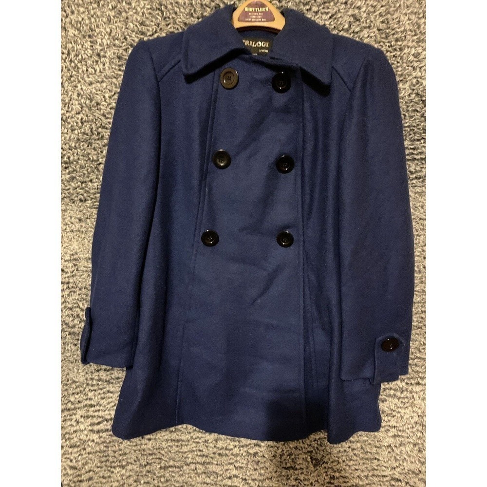 VINTAGE TRILOGI COLLECTION BLUE /Navy PEA COAT SIZE MISSY M - Picture 4 of 12